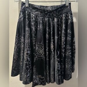 Blackmilk “Wicked Web Silver” cheerleader skirt, Medium